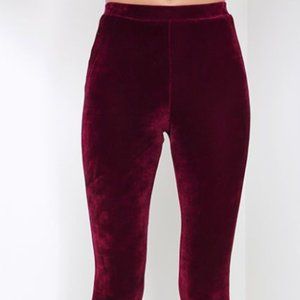 Red Velvet Fitted Flare Pants